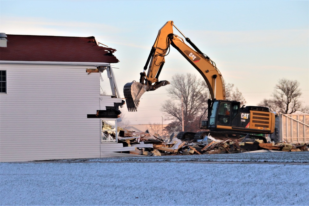 Continued building demolition in Fort McCoy’s 1600 block makes way for more transformation by construction