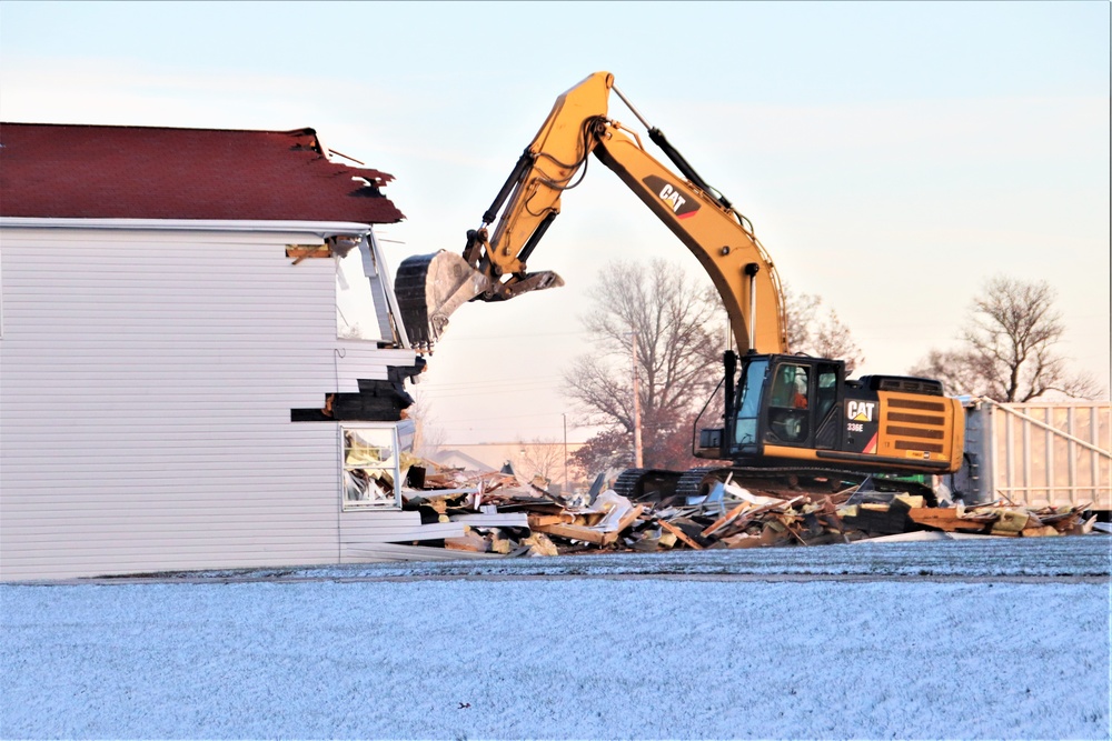 Continued building demolition in Fort McCoy’s 1600 block makes way for more transformation by construction