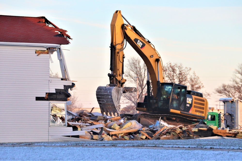 Continued building demolition in Fort McCoy’s 1600 block makes way for more transformation by construction