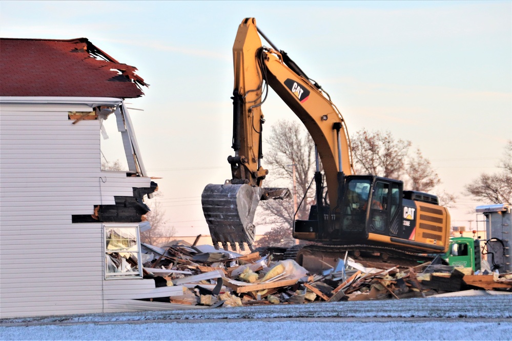 Continued building demolition in Fort McCoy’s 1600 block makes way for more transformation by construction