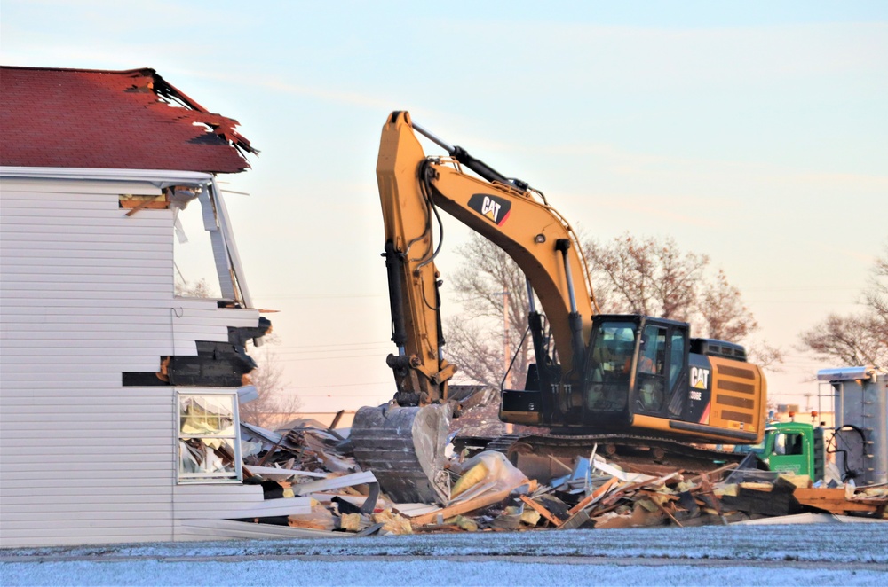 Continued building demolition in Fort McCoy’s 1600 block makes way for more transformation by construction