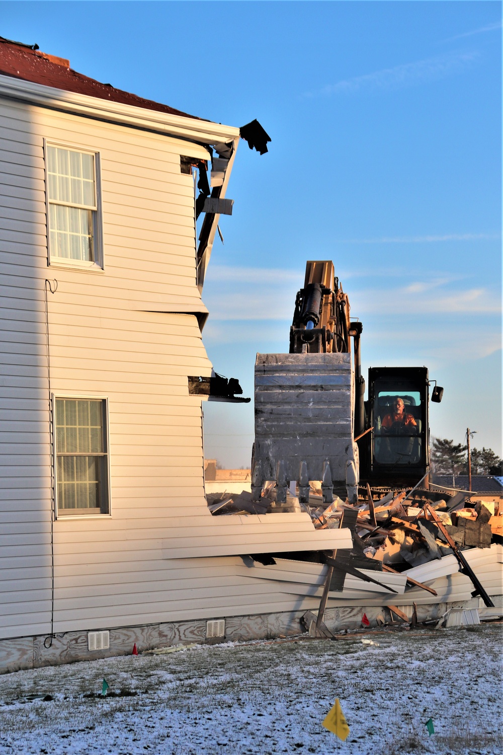 Continued building demolition in Fort McCoy’s 1600 block makes way for more transformation by construction