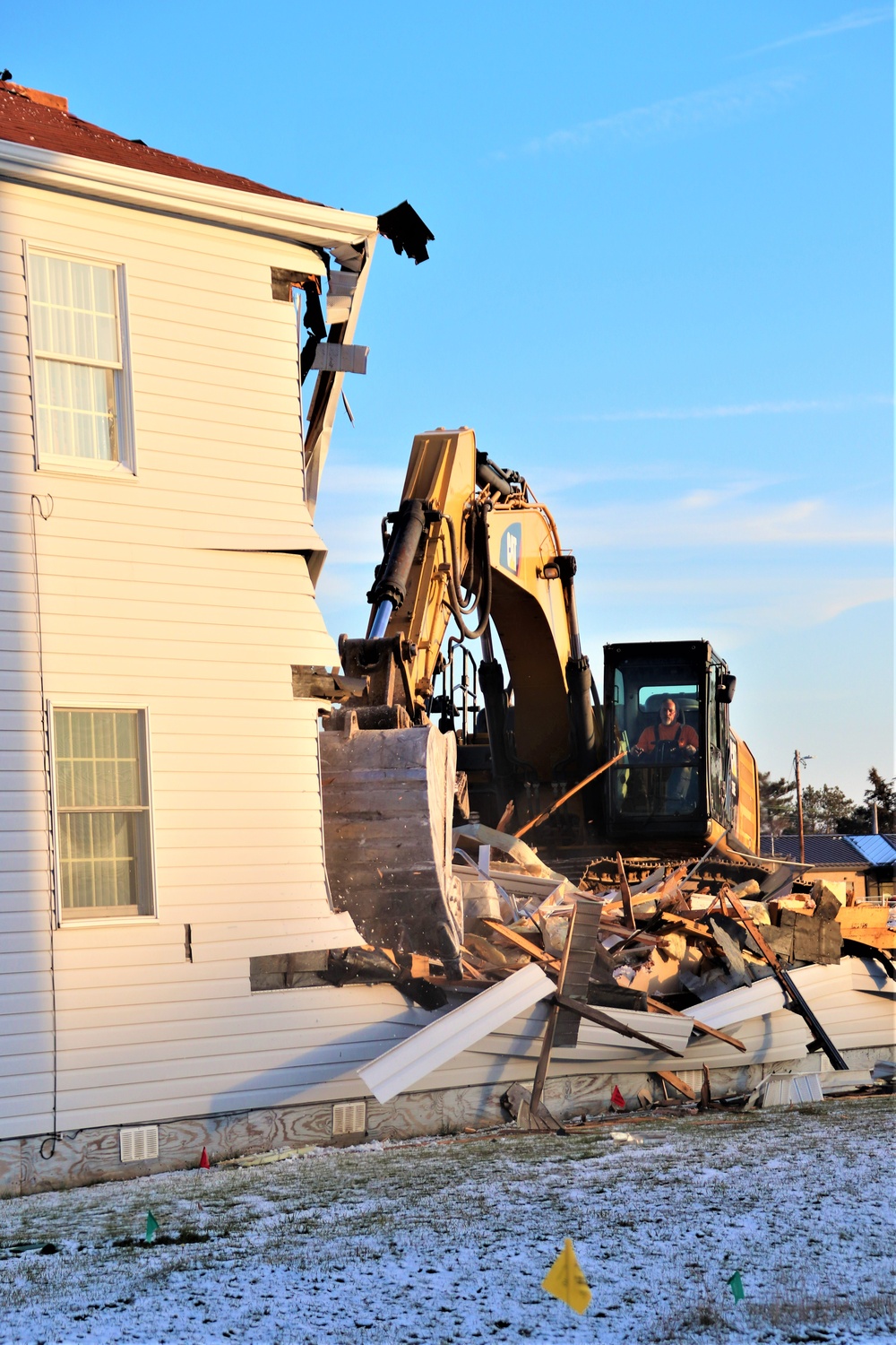 Continued building demolition in Fort McCoy’s 1600 block makes way for more transformation by construction