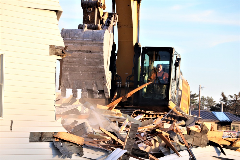 Continued building demolition in Fort McCoy’s 1600 block makes way for more transformation by construction