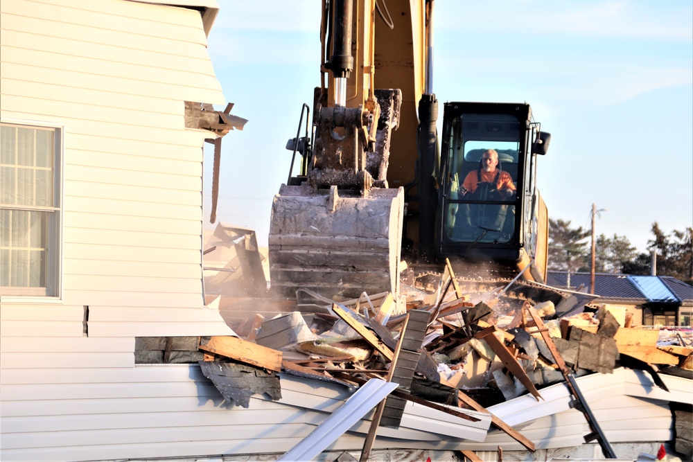 Continued building demolition in Fort McCoy’s 1600 block makes way for more transformation by construction