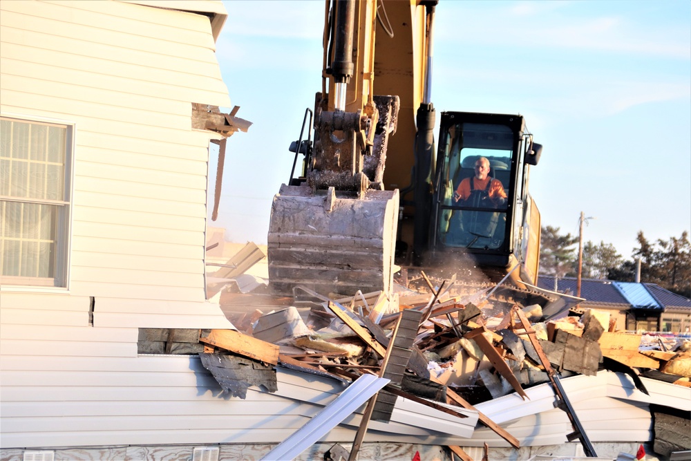 Continued building demolition in Fort McCoy’s 1600 block makes way for more transformation by construction