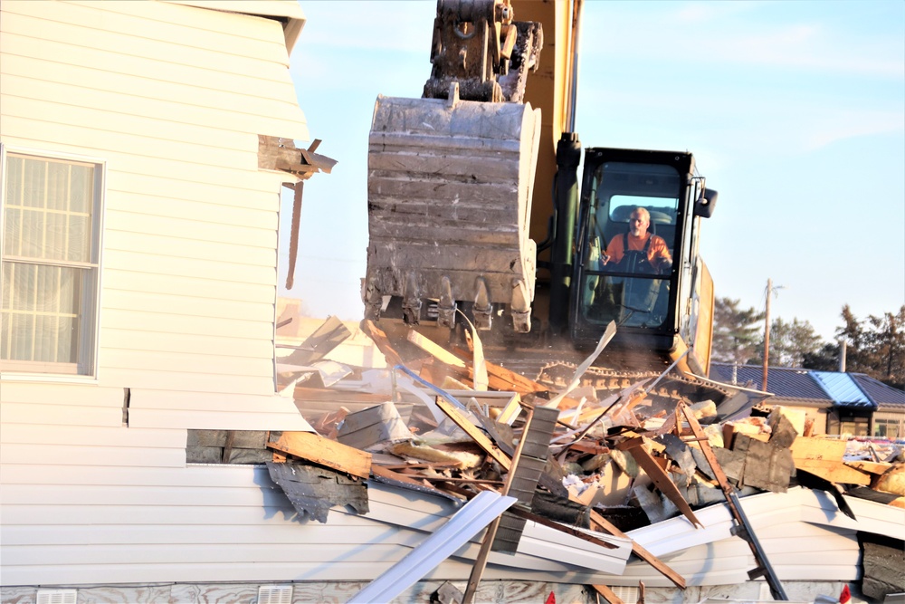 Continued building demolition in Fort McCoy’s 1600 block makes way for more transformation by construction