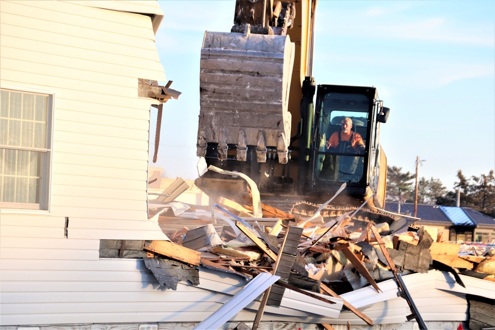 Continued building demolition in Fort McCoy’s 1600 block makes way for more transformation by construction