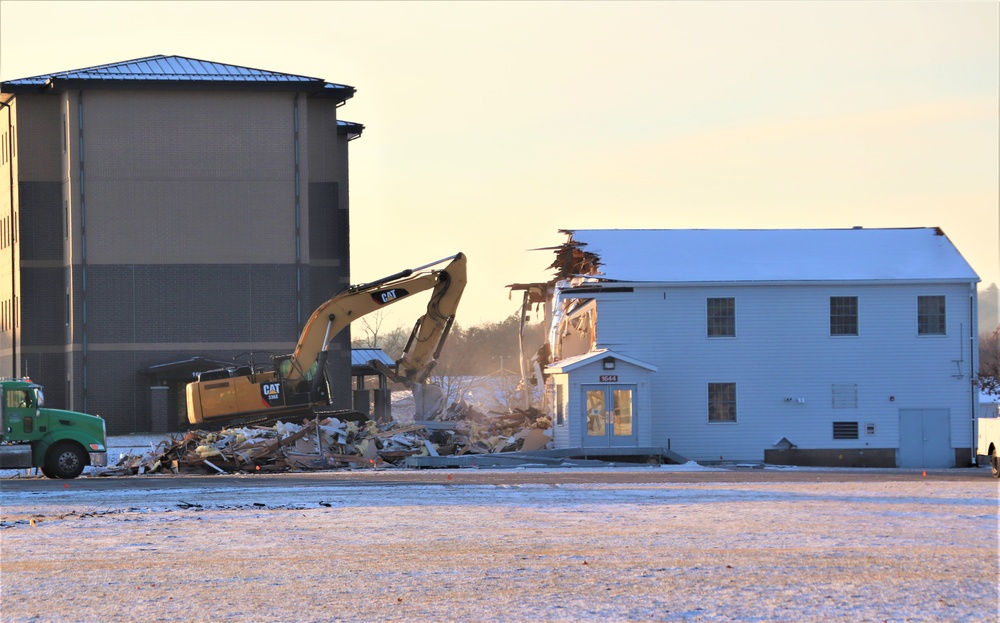 Continued building demolition in Fort McCoy’s 1600 block makes way for more transformation by construction