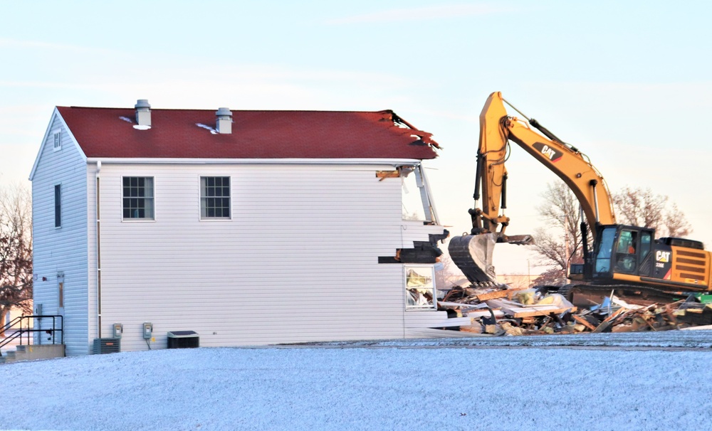 Continued building demolition in Fort McCoy’s 1600 block makes way for more transformation by construction