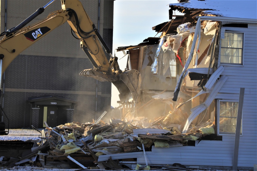 Continued building demolition in Fort McCoy’s 1600 block makes way for more transformation by construction