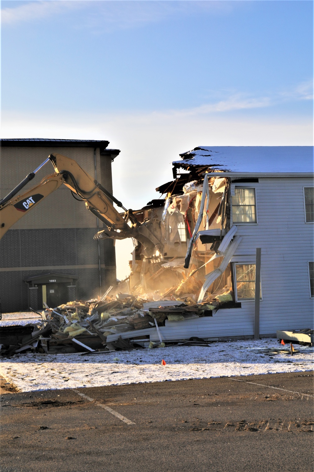 Continued building demolition in Fort McCoy’s 1600 block makes way for more transformation by construction