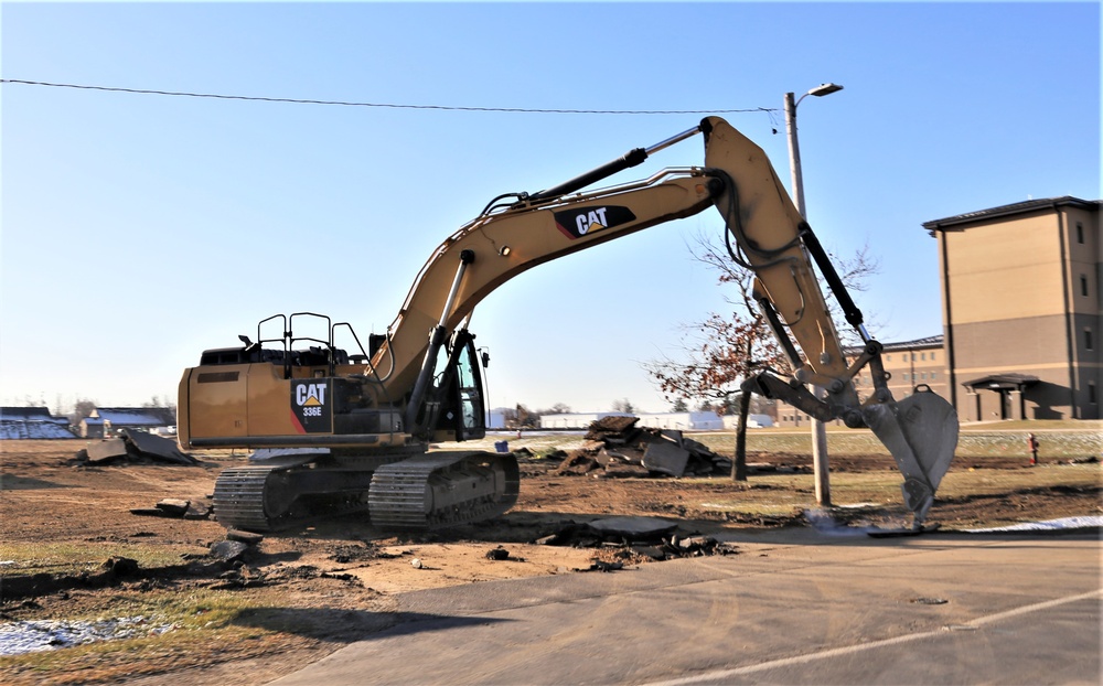 Continued building demolition in Fort McCoy’s 1600 block makes way for more transformation by construction