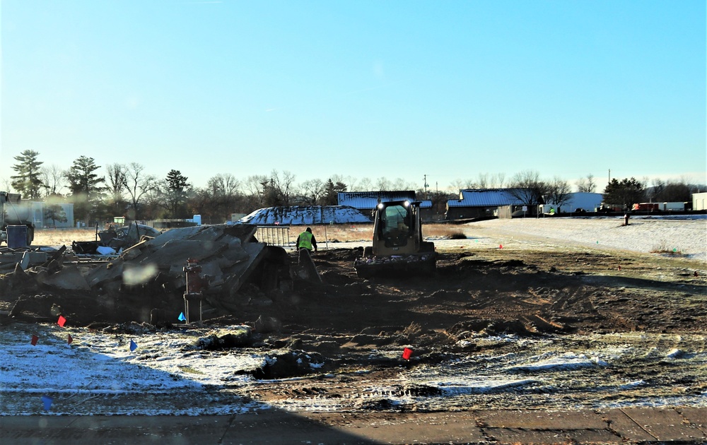 Continued building demolition in Fort McCoy’s 1600 block makes way for more transformation by construction