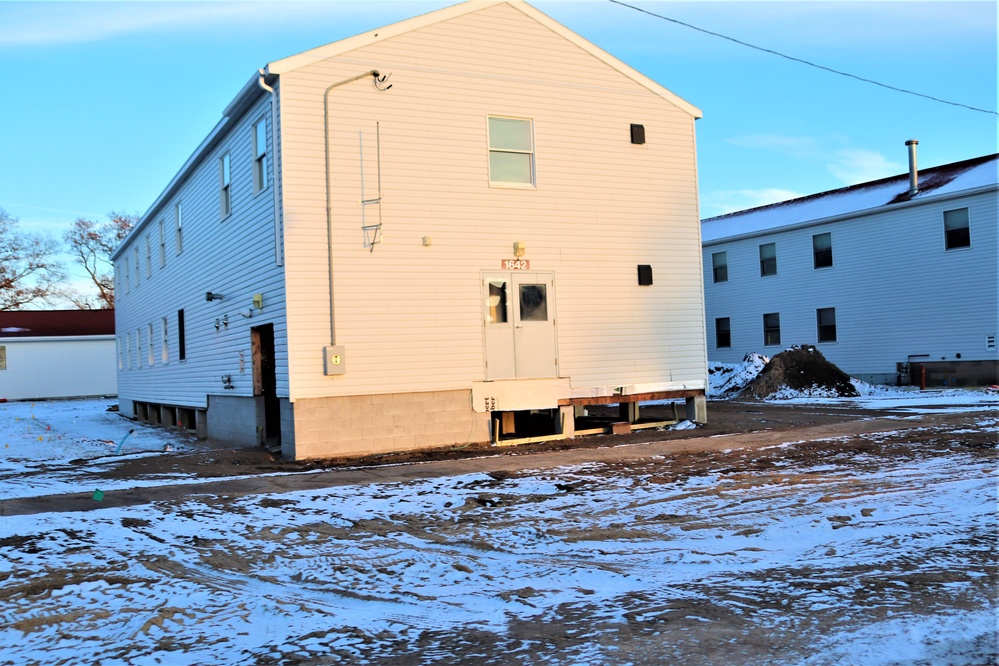 Work to finish reset for relocated World War II-era barracks continues at Fort McCoy