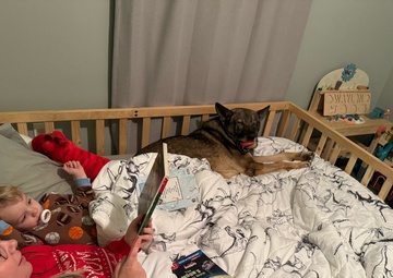 ‘I just love that dog,’ retirement reunites handler, military working dog