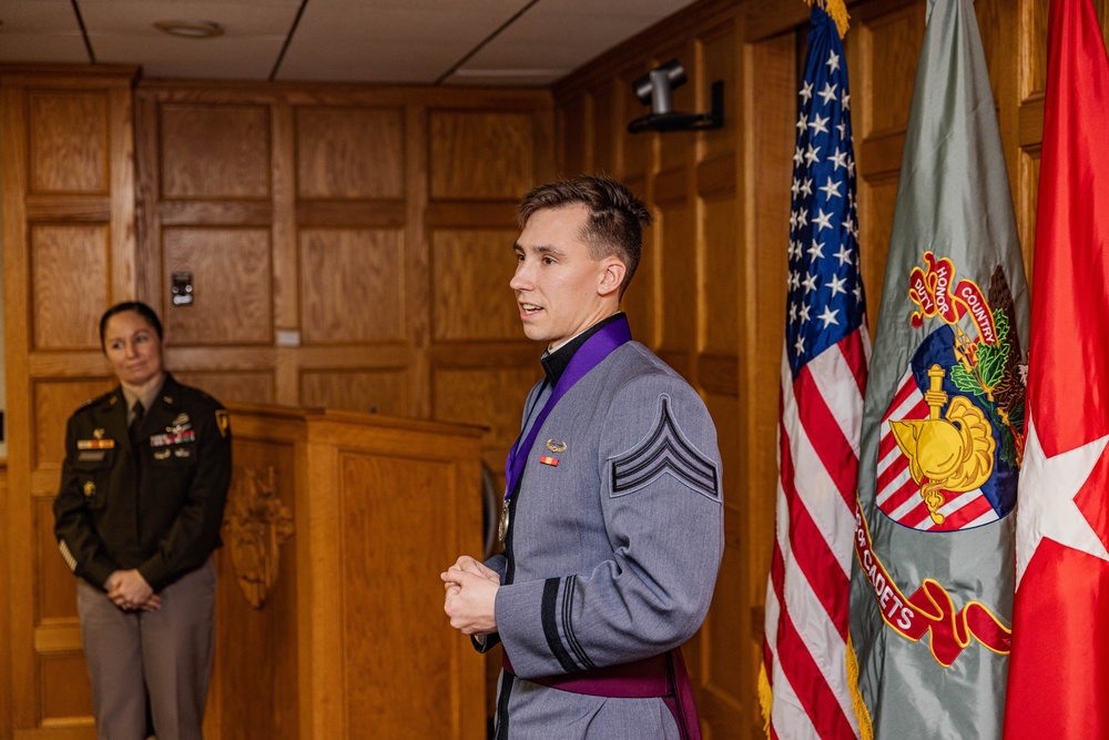 Cadet Overcomes Cancer, Receives Foley Scholarship of Honor