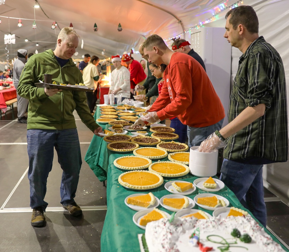 ASC prepares for Christmas dinner, decorations, and esprit de corps