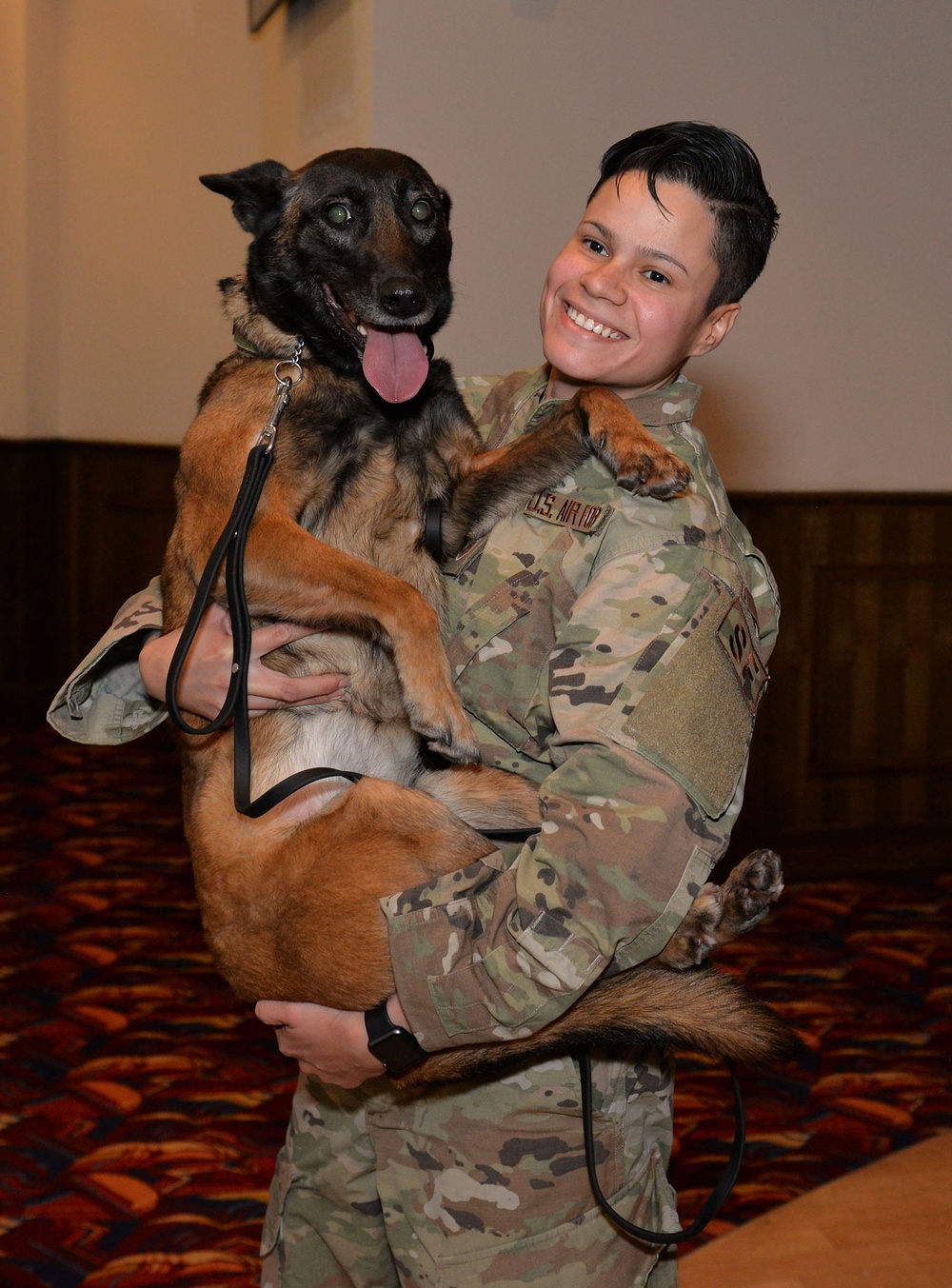 Former RAFM MWD Ukkie retires to reunite with fur-st handler