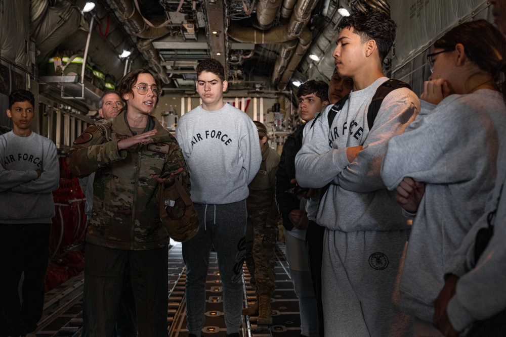 Danbury High School Air Force Junior ROTC tours Bradley Air National Guard Base