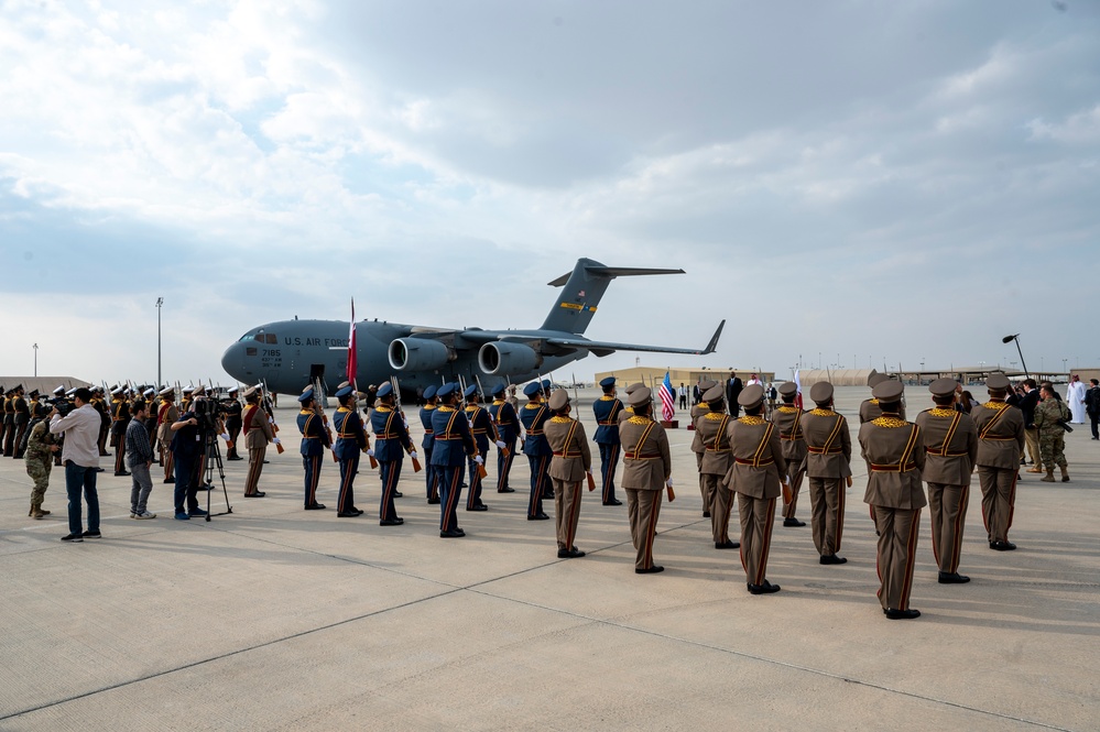 SECDEF visits troops at Al Udeid Air Base