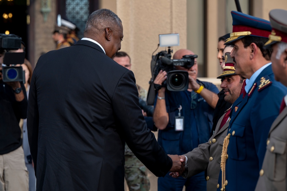 SECDEF visits troops at Al Udeid Air Base