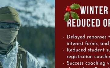 USNCC Reduces Operations for Winter Break