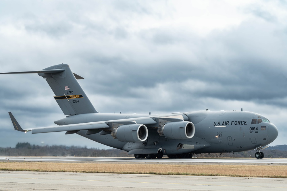 Unrivaled Ascent: 911th Airlift Wing's C-17 Launches for duty