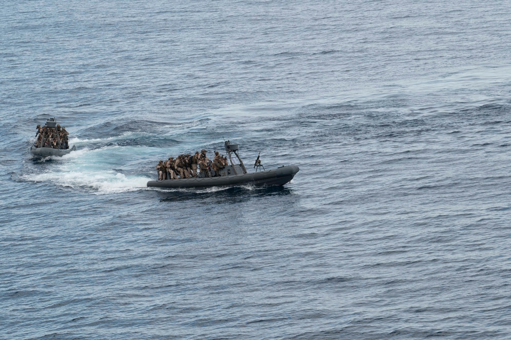 U.S. Marines with the 24th MEU conduct waterborne VBSS training