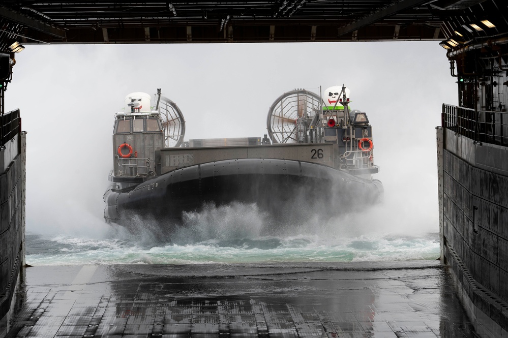 LCAC Departs the well deck of the USS New York (LPD 21)