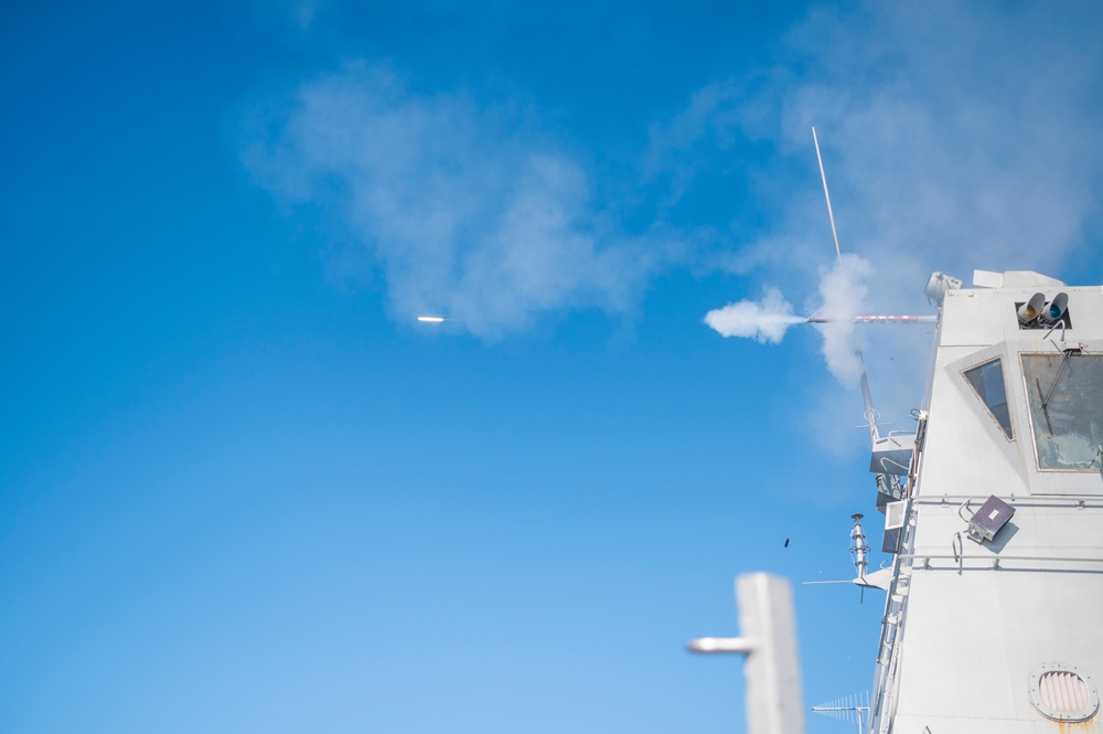 USS New York (LPD-21) Conducts live fire training at sea