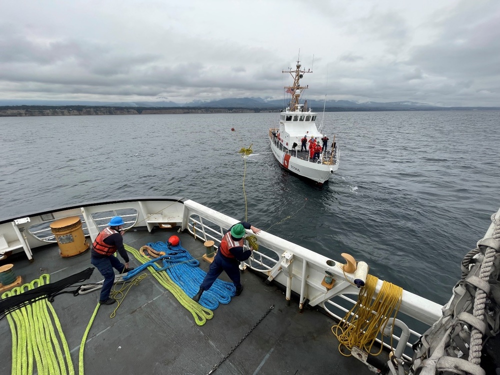 U.S. Coast Guard Cutter Active conducts towing exercise