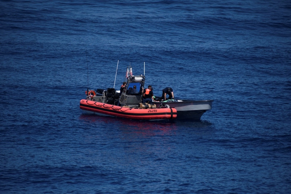 U.S. Coast Guard Cutter Active members conduct counternarcotics patrol