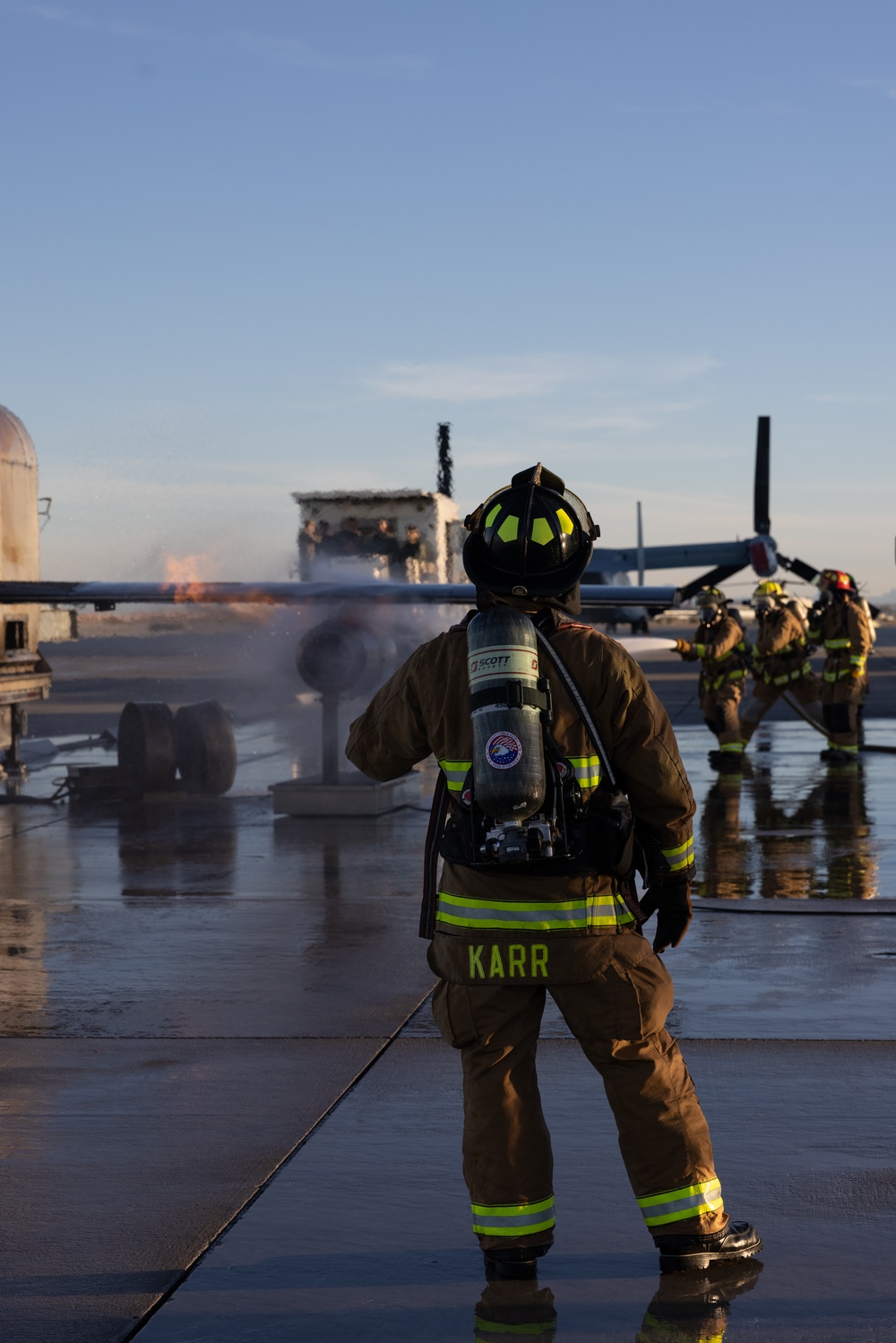 ARFF simulated aircraft fire training