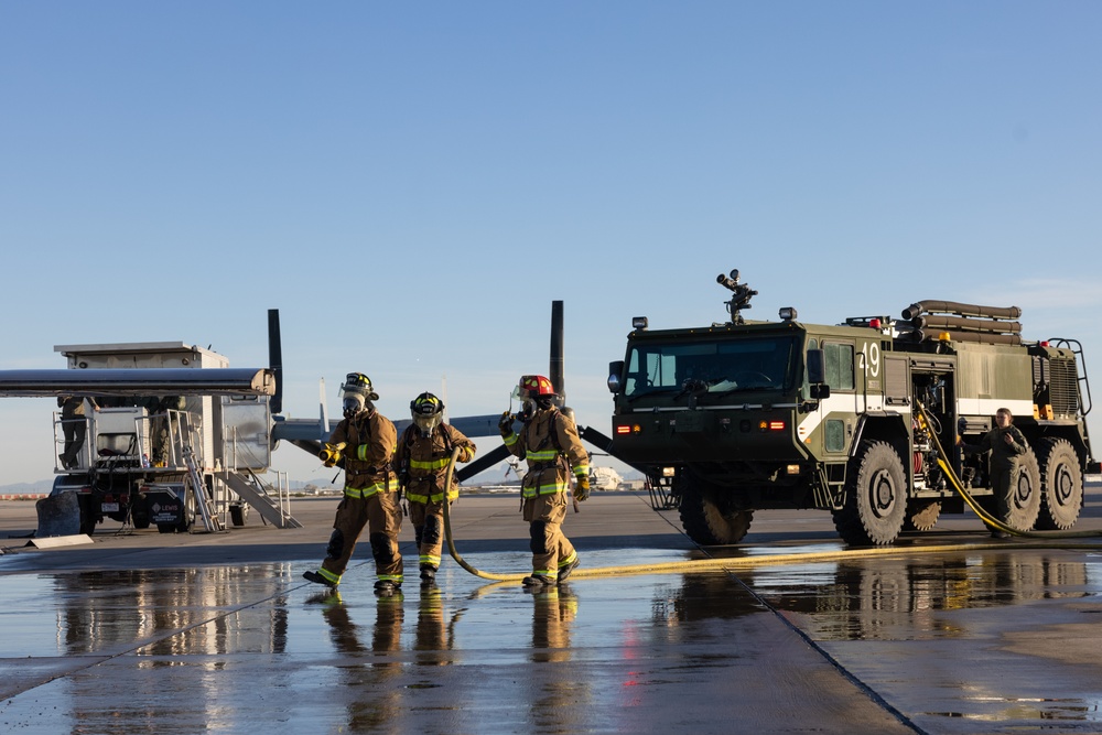 ARFF simulated aircraft fire training