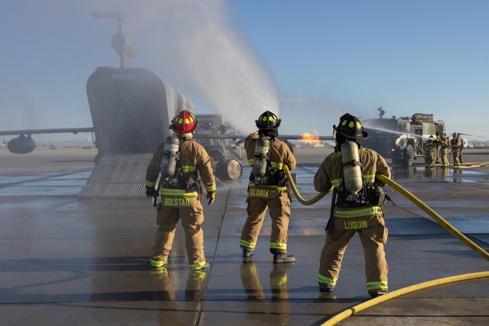 ARFF simulated aircraft fire training