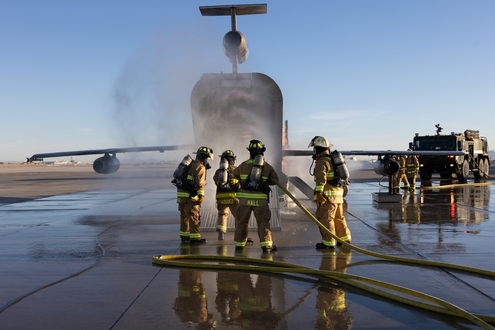 ARFF simulated aircraft fire training