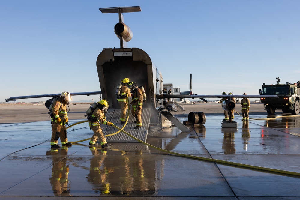 ARFF simulated aircraft fire training