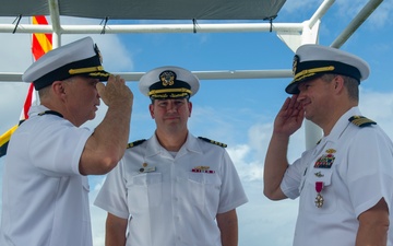 Frank Cable Holds Change of Command Ceremony Welcoming Capt. Thompson as Capt. Frye Says Goodbye