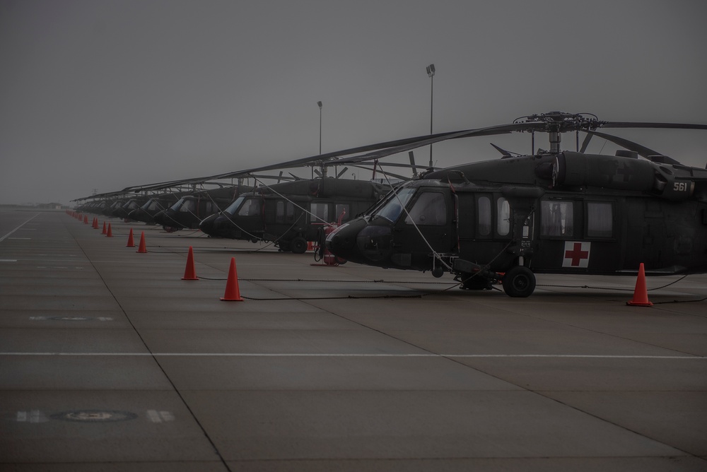 Foggy flight line