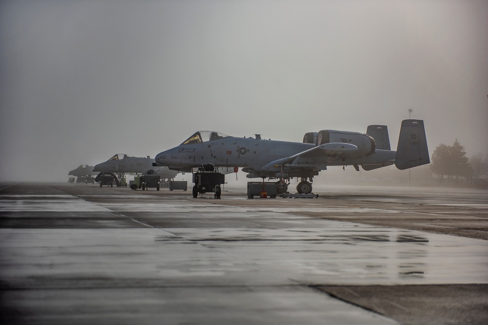 Foggy flight line