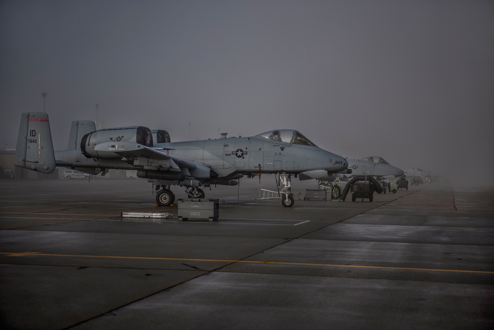 Foggy flight line