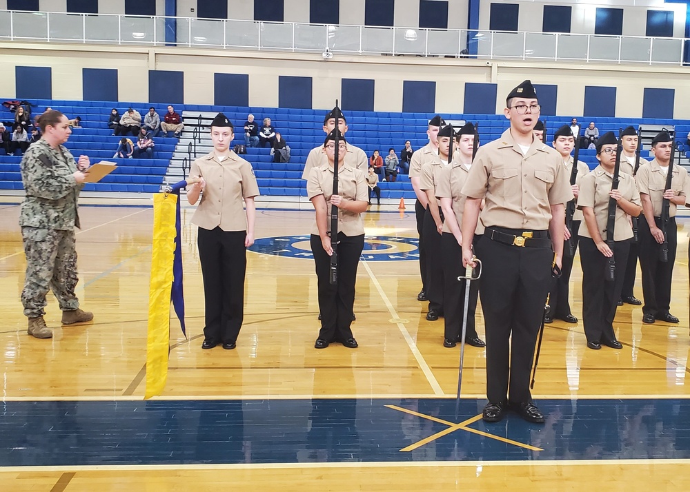 NAVSUP military personnel support local community as volunteer Navy JROTC competition judges