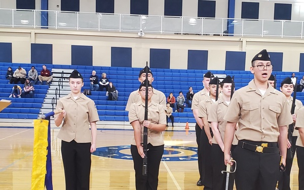 NAVSUP military personnel support local community as volunteer Navy JROTC competition judges