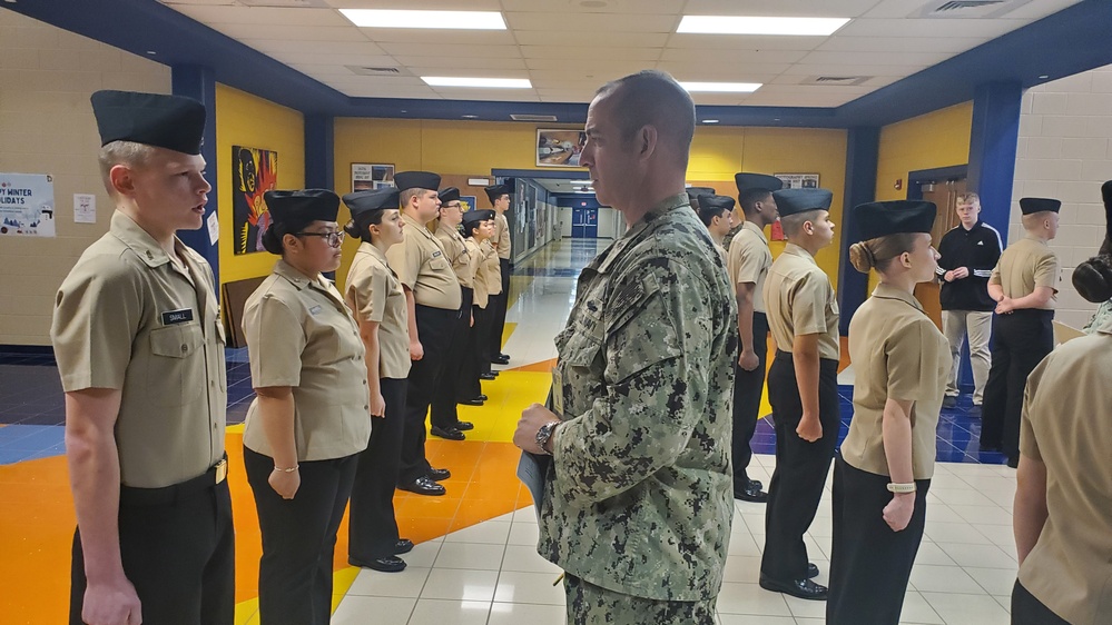 NAVSUP military personnel support local community as volunteer Navy JROTC competition judges