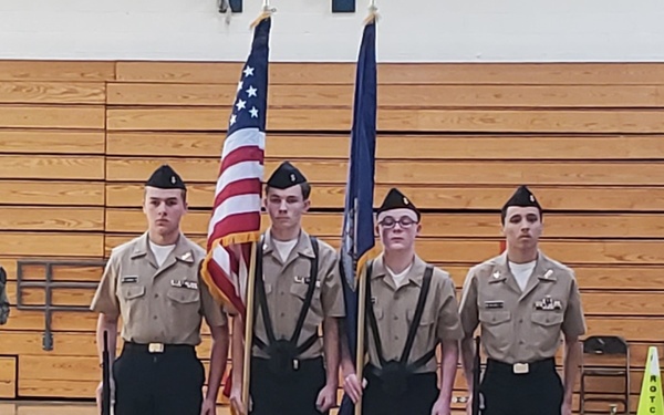 NAVSUP military personnel support local community as volunteer Navy JROTC competition judges