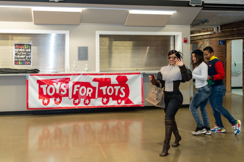 Cardi B attends Toys for Tots gift distribution