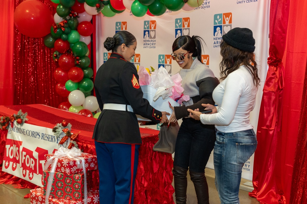 Cardi B attends Toys for Tots gift distribution