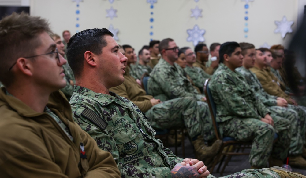 NMCB 4 Seabees have a Training Stand-down aboard Camp Shields