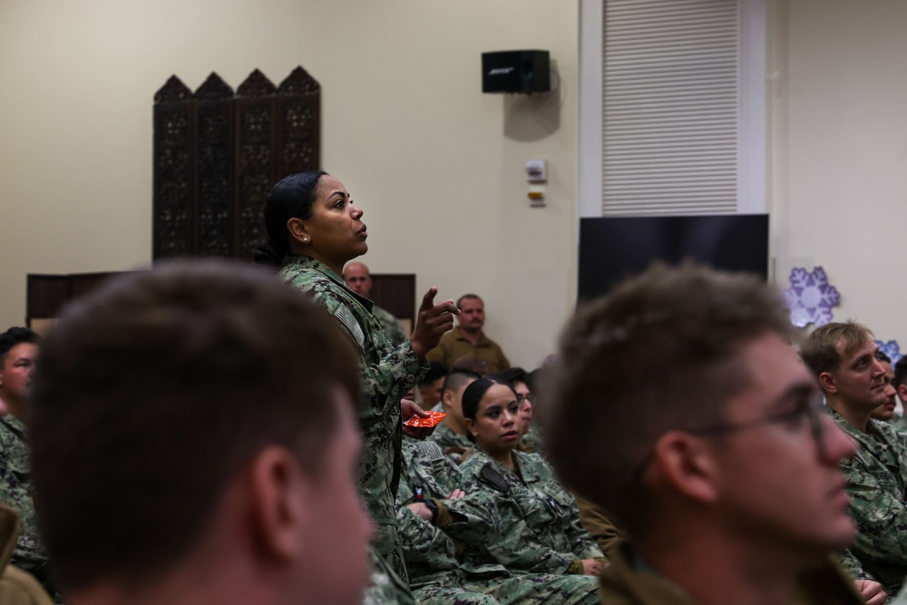 NMCB 4 Seabees have a Training Stand-down aboard Camp Shields